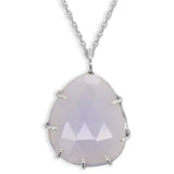 Rose Cut Chalcedony Light Blue Pendant