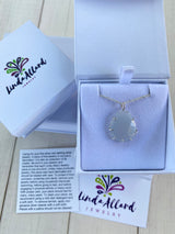 Rose Cut Chalcedony Light Blue Pendant