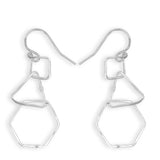 Simply Silver Three Shape Drop Earrings