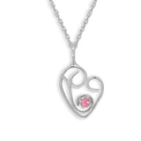 Swirly Pink Tourmaline Heart