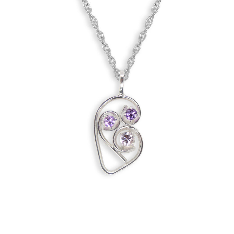 Swirly Purple And Lavender Sapphire Heart