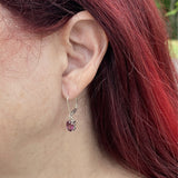 Garnet Oval Dangle Earrings