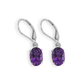 Amethyst Oval Dangle Earrings