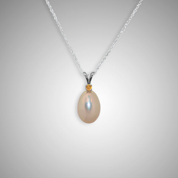 Pearl Pendant With Citrine