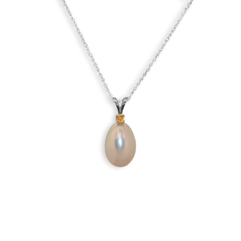 Pearl Pendant With Citrine