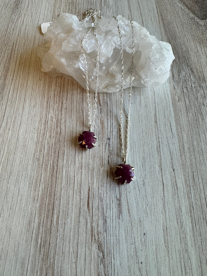 Rose Cut Ruby Pendant