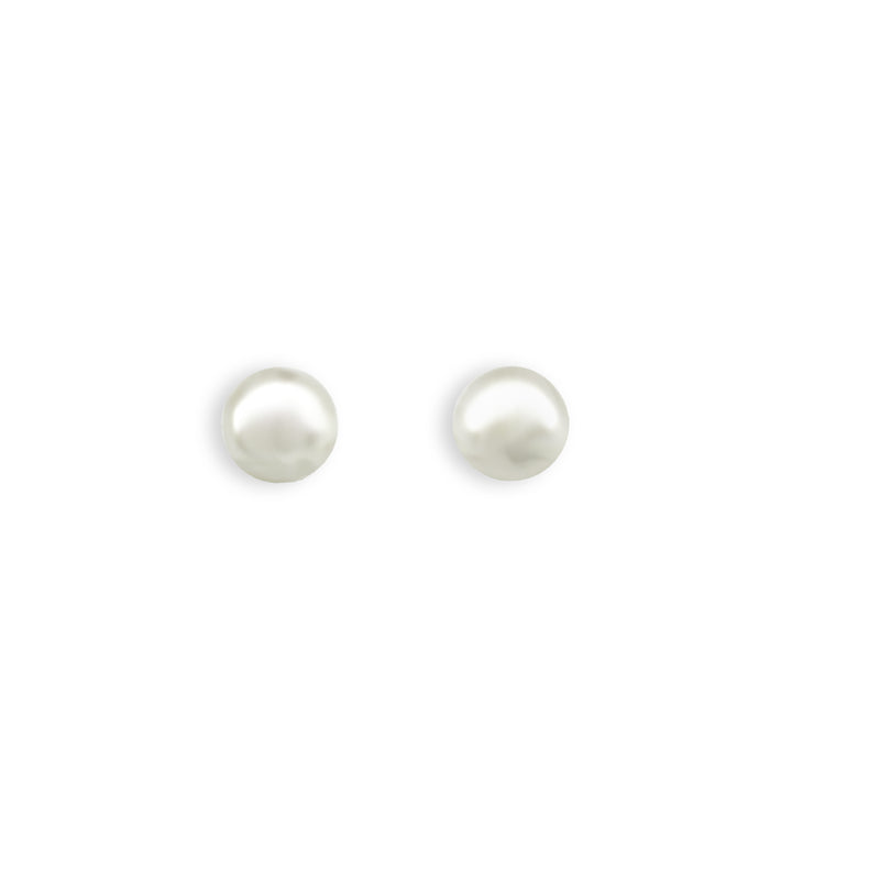 White Pearl Stud Earrings