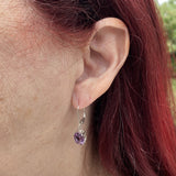 Amethyst Oval Dangle Earrings