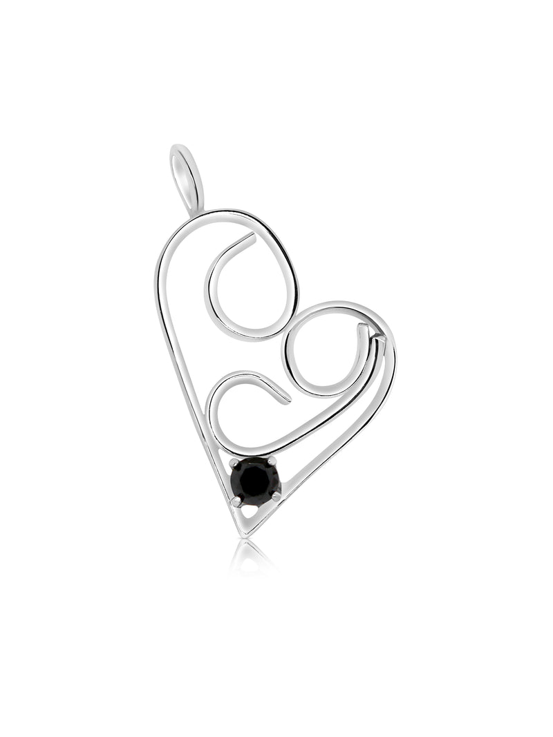 Limited Edition Swirly Black Diamond Heart