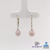 Pinkish Lavender Pearl Drop Earrings