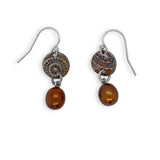 Chocolate Pearl And Fine Silver Drop Earrings