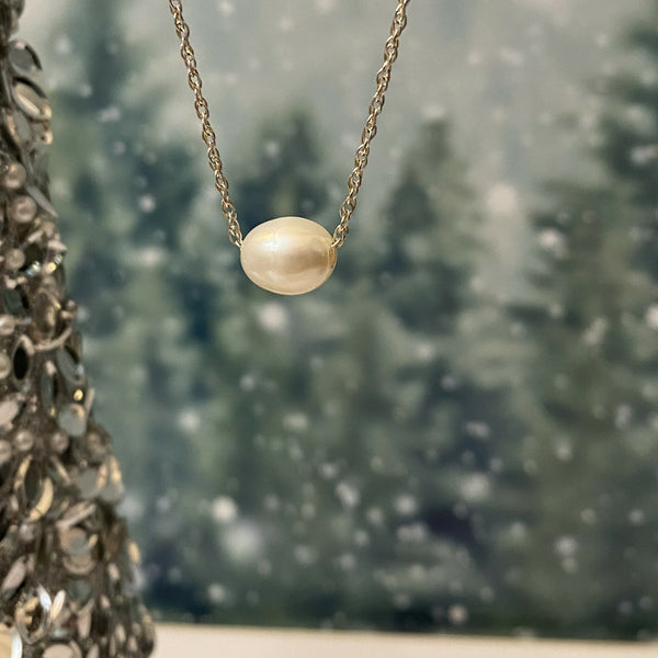 Sterling Silver Or Gold Filled Floating Pearl Necklace By Gaamaa |  notonthehighstreet.com