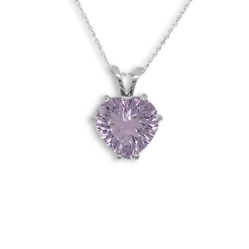 Heart Shaped Lavender Amethyst Pendant