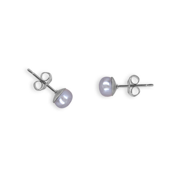 Light Gray Pearl Stud Earrings