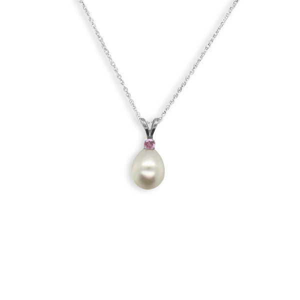 Pearl Pendant With Pink Sapphire
