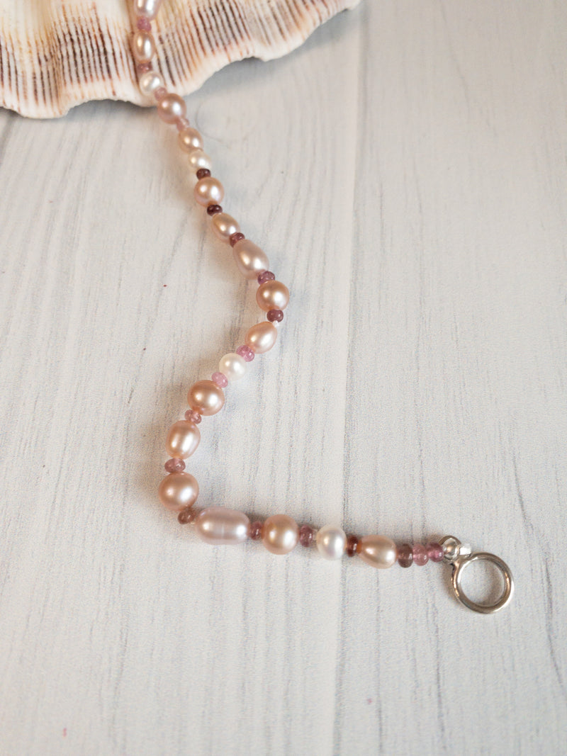 Pearl and Pink Tourmaline Bracelet