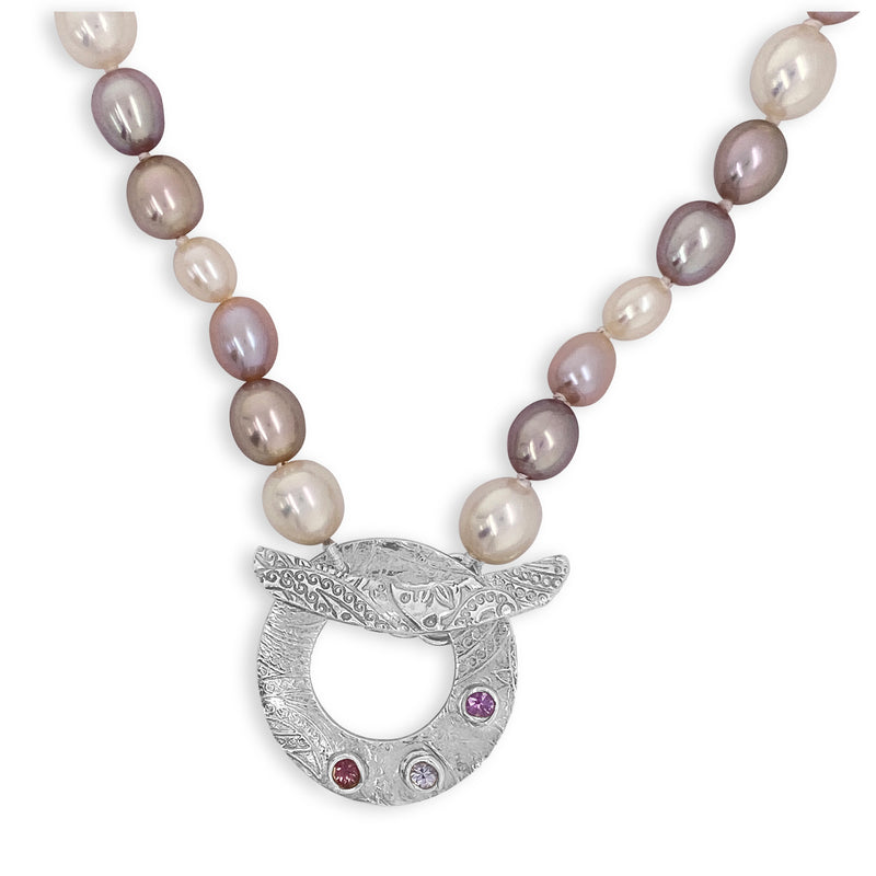 Pink Pearl Sapphire Necklace
