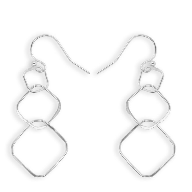 Simply Silver Square Drop Earrings