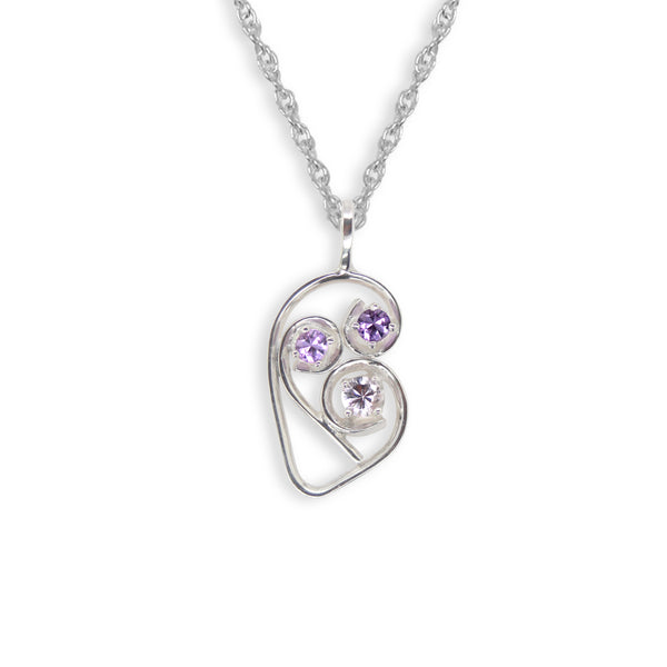 Swirly Purple And Lavender Sapphire Heart