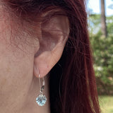 Aquamarine Heart Dangle Earrings